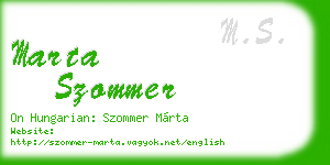marta szommer business card